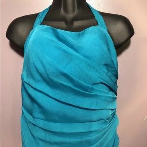 David's Bridal 10 Gown Bluish Green Sheer Halter